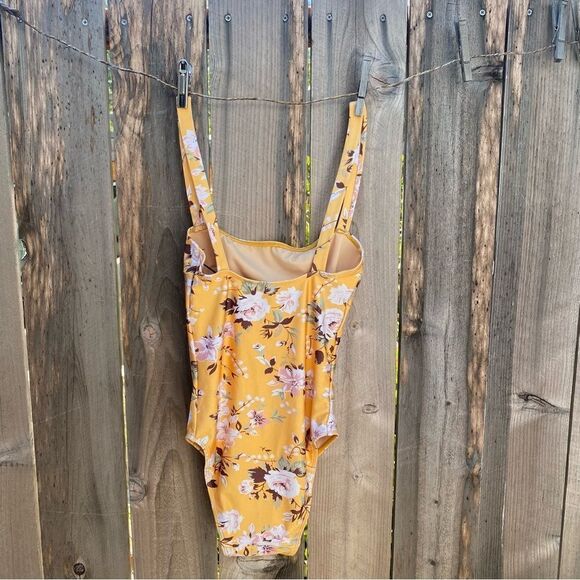 Faithfull the Brand PHOEBE ONE PIECE POMELINE YELLOW BATHING SUIT sz S NWT - Picture 9 of 10